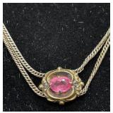 Antique Double Slider Curb Chain w Locking Clasp