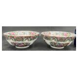 2 Chinese Rose Medallion Decor Bowls