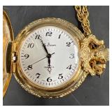 Vtg LeBaron Cloisonné Dragon Pocket Watch on Chain