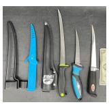 3 Skinning Knives w Sheaths Kershaw, Realtree +