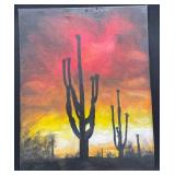 Original Southwest Sunset Painting by Blue Bond