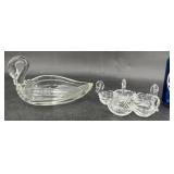 6-Piece Clear Glass Swan Candy Nut Dishes