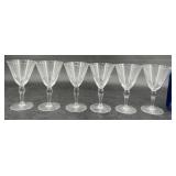6 Vntg Javit Moonbeam Cut Crystal Cocktail Glasses