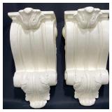 Pair Wall Mounted Ceramic Shelves Plant Holders