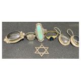 Assorted Sterling Silver  Rings, Earrings +