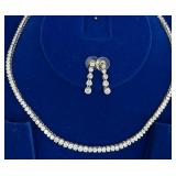 Ross & Simon CZ Tennis Necklace & Earrings Set