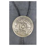 Pacific NW Native Nickel Silver Bolo Tie by Bell