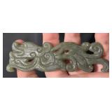 Hand-Carved Jade Dragon Ornament