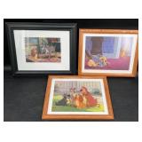 3 Framed DisneyLady & the Tramp Art Prints