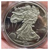 2000 Walking Liberty 1oz Fine Silver Dollar Coin