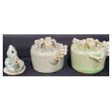 3 Vntg Chinese Cyan Blue Porcelain Water Droppers