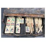 Antique Bone Chinese Mahjong Game Set w Case