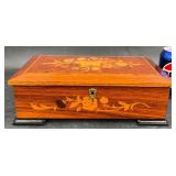 Italian Simo Floral Marquetry Inlay Music Box