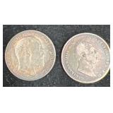 2 British One-Shilling Coins  1834 & 1902