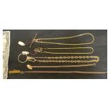 5 Vintage Albert Watch Fob Chains