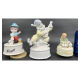 3 Music Boxes w Clown & Children  Linden +