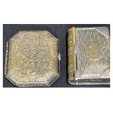 2 Antique Silver Vesta Match Holders