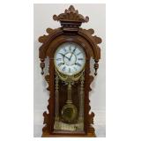 Nice Walnut Erie Regulator Wall School House Clock