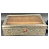 Vntg Repoussé Silver-Plated Keepsake Jewelry Box