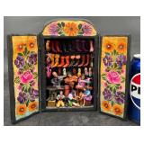 Hand-Painted Peruvian Retablo Folk Art Shadow Box