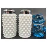 Vntg Fenton Hobnail S&P Shakers & Fenton Blue Bear
