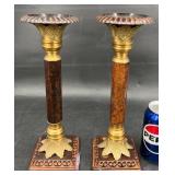 Victorian Brass & Bronze Candle Holders