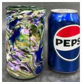 Murano Style Tutti Frutti Art Glass Cup Vase