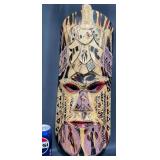 24' Carved Wooden African Tribal Mask Wall Decor
