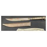 Vintage Dagger w Engraved Handle & Scabbard