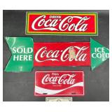 3 Coca-Cola Advertising Metal Signs