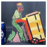 Vintage Black AmericanaCardboard Porter Display