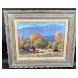 Original Jack Buckley Oil Painting Farm Scene