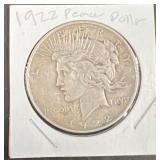 1922 Silver Peace Dollar Coin