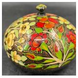 Vntg Hand-Made & Painted Round Wood Box w Lid