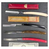 4 Vintage Straight Razors  Super-Wedge +