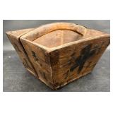 Antique Chinese Wooden Rice Measure Dou Bucket
