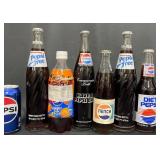 6 Vintage Collectible Pepsi Bottles