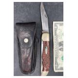 Vintage Case XX 2-Blade Folding Knife w Sheath