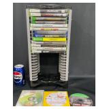 Vertical Game Storage Case w Assorted Video Games