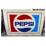 Large Vintage Pepsi Advertising Sign 48×72
