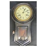Antique Silver Coin Japan Schoolhouse Clock w Key