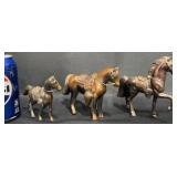 3 Vintage Carnival Prize Horses, Variable Sizes