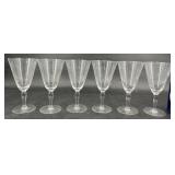 6 Vintage Javit Moonbeam Cut Crystal Wine Glasses