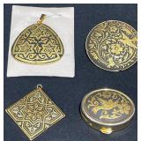 Vintage Toledo Spain Damascene Jewelry & Box
