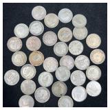 33 British Coins Various Years  Six Pence