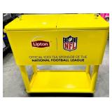 Yellow Enamel Lipton NFL Cooler Cart w Wheels