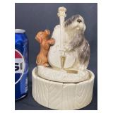 Vintage Hand-Painted Hound Dog Music Box