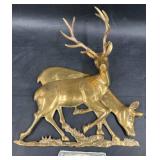 Solid Brass Deer Stag & Doe Decor