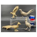 3 Brass Pheasants Road Runners & Brass Eagle
