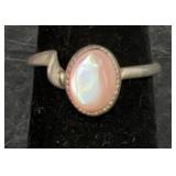 Handmade Ring w Pink Stone Sz 4.5